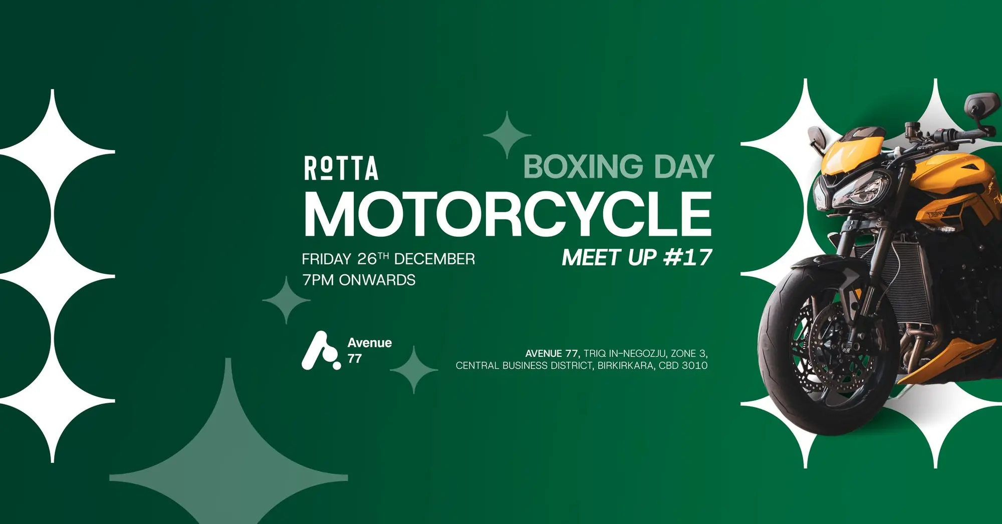 Boxing Day Rotta Motorcycle Meetup at Avenue 77