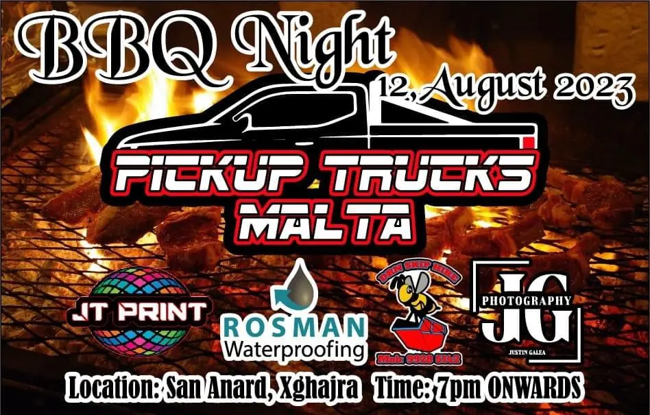 Pickup trucks Malta BBQ event