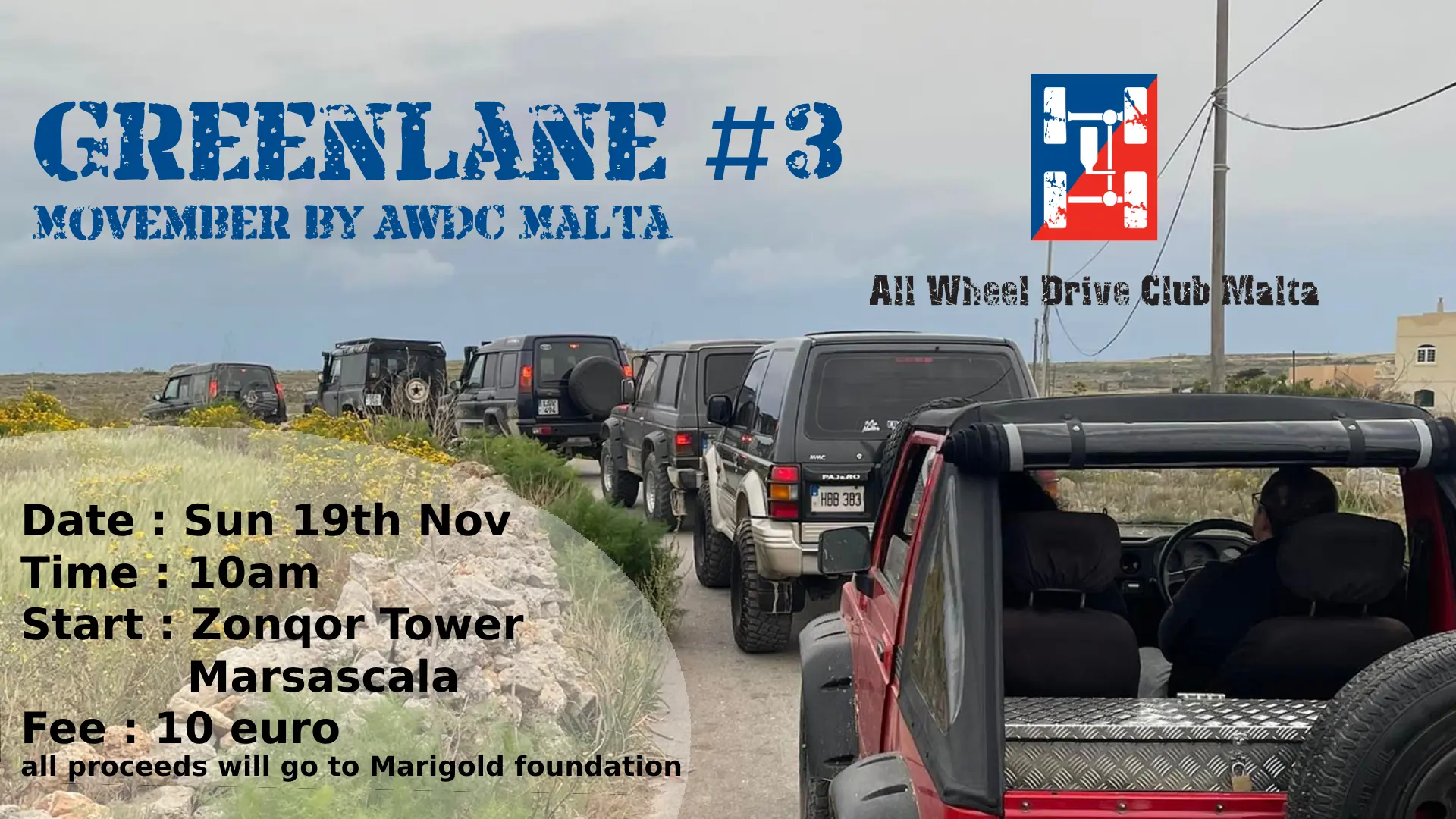 Movember AWDC Malta 4x4 greenlane